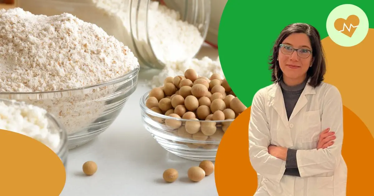 Farine-raffinate farine raffinate sullo sfondo e in primo piano la nutrizionista Monica Ceccon